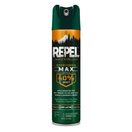 Repel Insect Repellent Sportsman Max Formula, Repels Mosquitoes, Ticks, Gnats, Biting Flies, 40% DEET (Aerosol Spray) 6.5 fl Ounce