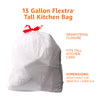 Amazon Basics Flextra Tall Kitchen Drawstring Trash Bags, 13 Gallon, Unscented, 50 Count, Pack of 1