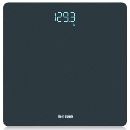 Homebuds Digital Bathroom Scale for Body Weight, Weighing Professional Since 2001, Crystal Clear LED and Step-on, Batteries Included, 400lb/180kg, Blue