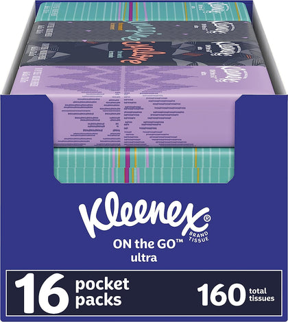 Kleenex 16 Pocket Packs (10 per pack), White, Box