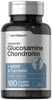 Horbäach Glucosamine Chondroitin MSM | Plus Turmeric | 180 Coated Caplets | Non-GMO, Gluten Free Supplement