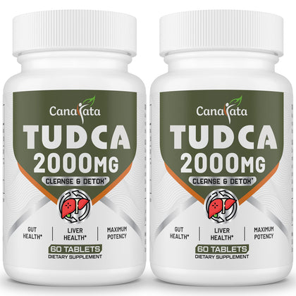 TUDCA Liver Supplements 2000mg - Strong Bile Salts Support Liver Detox & Cleanse - Liver and Gallbladder Health Formula-Easy to Swallow Tablets-60 Days Supply