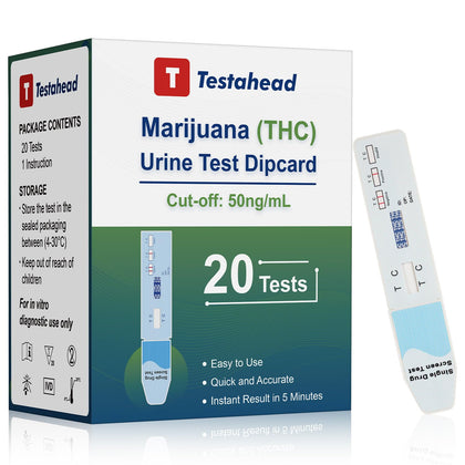 T TESTAHEAD 20 Pack 1 Panel Drug Test Kit,Urine Test Rapid Test at Home Drug Screening Test Kit,THC Drug Test Kit Marijuana/Weed