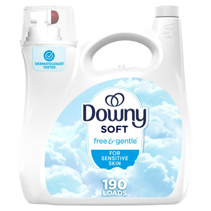 Downy Free & Gentle Fabric Softener (Fabric Conditioner), 140 fl oz, 190 Loads, Hypoallergenic