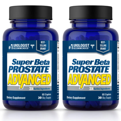 Super Beta Prostate Advanced - Prostate Support Supplement for Men's Health, Promote Sleep, Support Bladder Emptying, Beta Sitosterol (120 Caplets, 2- Pack)