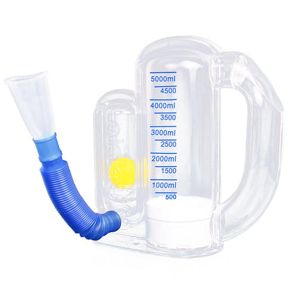 Breathing Exercise Device for Lungs,Deep Breathing Trainer for Children and Adult,5000ml Volume Measurement with Flow Rate Indicator.