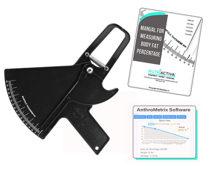 Slim Guide Skinfold Caliper with Body Fat Software and Multilingual Manual (Black)