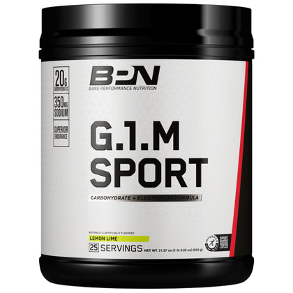 BARE PERFORMANCE NUTRITION, BPN G.1.M Go One More Sport, Endurance Training Fuel, Lemon Lime, Superior Carbohydrate Source & Electrolyte Formula, Reduce Fatigue, 25 Servings