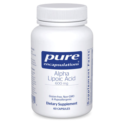 Pure Encapsulations Alpha Lipoic Acid 600 mg - ALA Supplement for Liver Support, Antioxidants, Nerve Health, Cardiovascular Health & Carbohydrate Support - Premium Alpha Lipoic Acid - 60 Capsules