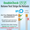 life2O DoubleCheck ?? Ketone Test Strips 180ct, 50x More Dependable Keto Test, Ketosis Test Strips for Urine, Ketones Urinalysis Urine Test Strip for Ketogenic, Low-Carb, Paleo & Atkins Diets