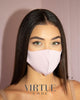 VIRTUE CODE Second Skin Cloth Face Mask Pack. 4 Buttery Soft Masks Washable Fabric - Pink, Baby Blue, Soft Grey and Black Face Mask Reusable. Stretchy, Comfortable, Fresh Facemask.