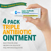 (4 Pack) Globe Triple Antibiotic First Aid Ointment, 1 oz, First Aid Antibiotic Ointment, 24-Hour Infection Protection, Wound Care Treatment for Minor Scrapes, Burns and Cuts