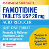 Glenmark Therapeutics Maximum Strength Famotidine Tablets 20 mg, Acid Reducer for Heartburn Relief, 200 Count