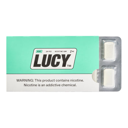 Lucy Nicotine Gum 2mg, 100 Count [Spearmint], Nicotine Alternative - High Purity, Great Taste, Pure 2 mg Nicotine | Discreet & Great On-The-Go