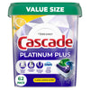 Cascade Platinum Plus Dishwasher Pods, Dish Detergent ActionPacs, Clean Lemon, 62 Count