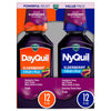 VICKS DayQuil & NyQuil Elderberry Flavor Cold & Flu Relief Co-Pack, Powerful Multi-Symptom Daytime and Nighttime Relief for Headache, Fever, Sore Throat, Minor Aches and Pains, and Cough, 2x12 FL OZ