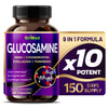 GriMed Glucosamine 12,000mg - X12 Power with MSM, Chondroitin, Collagen, Turmeric for Joint Wellness, Strong Bones, Cartilage Support - USA Made & Tested