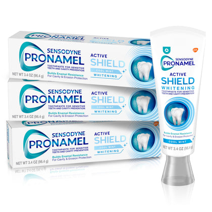 Sensodyne Pronamel Active Shield Whitening Enamel Toothpaste, Cool Mint - 3.4 Ounces x 3