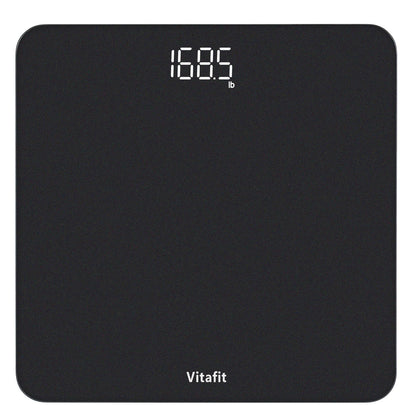 Vitafit Digital Bathroom Scale for Body Weight, Weighing Professional Since 2001, Clear LED Display and Step-On, 3*AAA Batteries Included, 400lb/180kg, Spray Silver Black