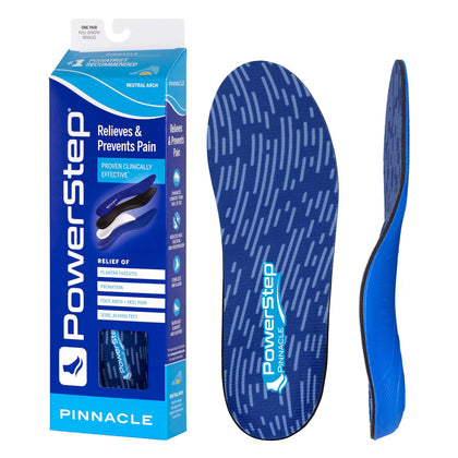 PowerStep Pinnacle Insoles - Orthotics for Plantar Fasciitis Relief - Full Length Orthotic Insoles for Arch Support with Moderate Pronation - #1 Podiatrist Recommended (M 10-10.5 W 12)