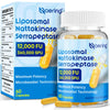 Liposomal Nattokinase 12,000 FU Serrapeptase 360,000 SPU Enzyme Supplement - Enriched with Synergistic Enzymes and Nutrient Blend & Inulin for Circulatory, Gut, Digestion 60 Capsules (1 Bottle)