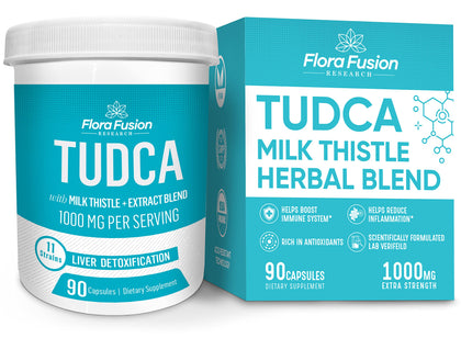 Dr. Miller's Tudca Bile Salt Liver Supplement 1000mg-Enhanced w/8 Herbal Extracts and Antioxidants for Liver and Gallbladder Inflammation-Carefully Selected Ingredients(Two Daily,45 Days)