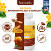 HARMONIFY Bee Pollen Propolis Royal Jelly Extract with Carob, Pure Immune Support Supplement, Gluten-Free, Vegetarian Capsules, 1000 mg