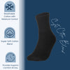 Special Essentials 12 Pairs Cotton Diabetic Ankle Socks - Non-Binding With Extra Wide Top For Men and Women Black 13-15