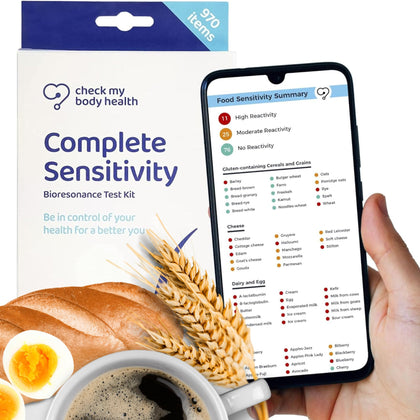 Check My Body Health | Complete Food Sensitivity Test | Check for 970 Different Intolerances | Easy to Use Home Hair Strand Testing Kit & Intolerance Screening for Adults | Results in 5 Days