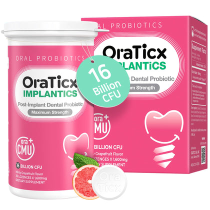 Implantics Oral Probiotics - Dental Implant Support - Maximum Strength Dental Care Formula - Advanced Oral Hygiene Supplement, 30-Lozenge 1-Pack