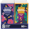 Kleenex On-The-Go Facial Tissues, 8 On-The-Go Packs, 10 Tissues per Box, 3-Ply (80 Total Tissues), Packaging May Vary