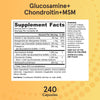 Jarrow Formulas Glucosamine + Chondroitin + MSM Capsules, Joint Support Supplement with Vitamin C and Manganese, 240 Capsules, 60 Day Supply