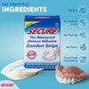 Secure Comfort Strips Waterproof Denture Adhesive - Zinc Free - Extra Firm Hold For Lower Dentures - 15 Strips