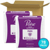 Poise Incontinence Pads & Postpartum Incontinence Pads, 7 Drop Ultra Absorbency, Long Length, 78 Count, Packaging May Vary