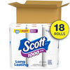 Scott 1000 Toilet Paper, 18 Rolls, Septic-Safe, 1-Ply Toilet Tissue