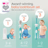 Cherish Baby Care Award-Winning Baby Toothbrush Set (3-24 Months) - Baby Finger Toothbrush, Training Toothbrush & Toddler Toothbrush - BPA-Free Infant Toothbrush Set, Baby First Toothbrush Set (Teal)