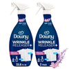 Downy Wrinkle Releaser Spray, All In One Wrinkle Release Spray, Odor Eliminator, Static Remover, Fabric Refresher & Ironing Aid for Clothes, 33.8 Fl Oz (Pack of 2), Light Fresh Scent