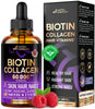 Liquid Biotin & Collagen - Vitamins for Hair Growth Support for Women & Men - Extra Strength 60000 mcg Drops - B7 Supplement - Strong Nails & Healthy Skin - 98% Faster Absorption Than Pills