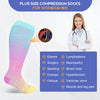 LEVSOX Wide Calf Compression Socks for Women Men Plus Size 15-20 mmHg Extra Large Knee High Support Sock for Nurses Pregnant Travel