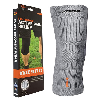 Incrediwear Knee Sleeve - Knee Braces for Knee Pain, Joint Pain Relief, Swelling, Inflammation Relief, and Circulation, Knee Support for Women and Men, Fits 18”-22” Above Kneecap (Grey, XX-Large)