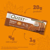 Quest Nutrition Pumpkin Pie Protein Bar, 20g Protein, 4g Net Carb, 1g Sugar, Gluten Free, 12 Count