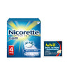 Nicorette 4 mg Nicotine Gum to Help Quit Smoking - White Ice Mint Flavored Stop Smoking Aid, 1-Pack, 160 Count, Plus Advil Dual Action Coated Caplets with Acetaminophen, 2 Count