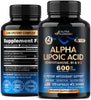 Alpha Lipoic Acid 600mg - ALA Supplement Antioxidant for Nerve, Energy & Metabolism Support - Extra Strength with Benfotiamine, Vitamins B1 & B12 - Lab Tested, NON-GMO & Vegan - 120 Capsules, 2 Month