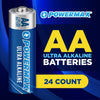 Powermax 24-Count AA Batteries, Ultra Long Lasting Alkaline Battery, 10-Year Shelf Life, Reclosable Packaging