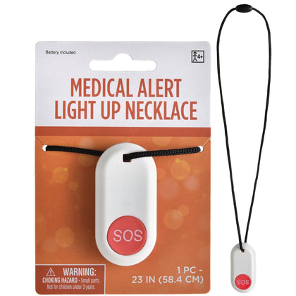 Amscan Light-Up Medical Alert Button Necklace Prop - 100th Day of School