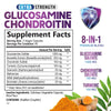 Glucosamine Chondroitin Supplements MSM Complex - Joint Support with Turmeric, Boswellia, Quercetin for Joints, Back, Hands, Bones, Knees & Mobility, Triple Strength Glucosamine Sulfate - 240 Capsules