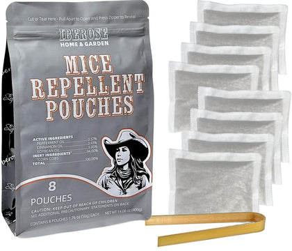 Iberose Mice Repellent Pouches, Mouse Repellent, Peppermint Rodent Repellent, Repels Rodent from Nesting in House/Garage, Keep Mouse Out of Car/Boat/RV, 8 Odorant Pouches