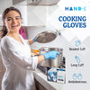 Hand-E Disposable Blue Nitrile Gloves Medium - 100 Count - Kitchen Gloves - Powder Free, Latex Free Medical Exam Gloves with Textured Grip Fingertips - Cleaning, Salon, Painting