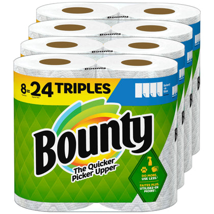 Bounty Select-A-Size Paper Towels, White, 8 Triple Rolls = 24 Regular Rolls