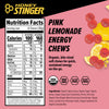 Honey Stinger Organic Pink Lemonade Energy Chew | Gluten Free & Caffeine Free | for Exercise, Running and Performance | Sports Nutrition for Home & Gym, Pre and Mid Workout | 12 Pack, 21.6 Ounce